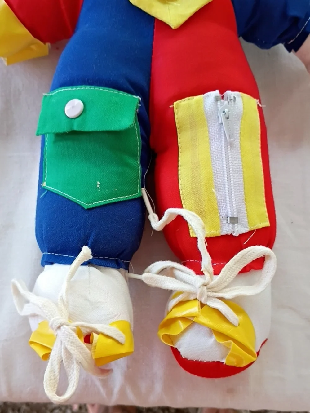 EUC Vintage JSNY Learn To Dress Stuffed Doll Clown #6159 13” high doll plush